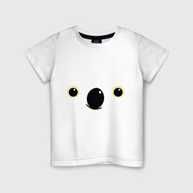 Детская футболка хлопок с принтом Мордочка коалы , 100% хлопок | круглый вырез горловины, полуприлегающий силуэт, длина до линии бедер | животные | коала