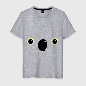 Мужская футболка хлопок с принтом Мордочка коалы , 100% хлопок | прямой крой, круглый вырез горловины, длина до линии бедер, слегка спущенное плечо. | животные | коала