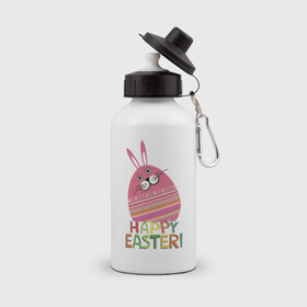 Бутылка спортивная с принтом Easter rabbit , металл | емкость — 500 мл, в комплекте две пластиковые крышки и карабин для крепления | Тематика изображения на принте: happy easter | кролик | пасха | пасхальное яйцо | пасхальный кролик | счастливой пасхи