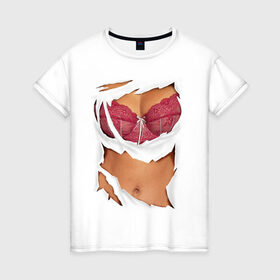 Женская футболка хлопок с принтом Идеальный бюст , 100% хлопок | прямой крой, круглый вырез горловины, длина до линии бедер, слегка спущенное плечо | грудь | женское тело | подарок бабушке | подарок жене | тело