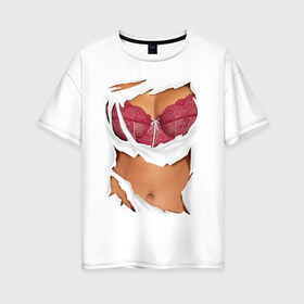 Женская футболка хлопок Oversize с принтом Идеальный бюст , 100% хлопок | свободный крой, круглый ворот, спущенный рукав, длина до линии бедер
 | грудь | женское тело | подарок бабушке | подарок жене | тело