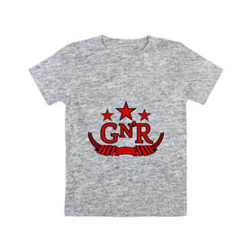Детская футболка хлопок с принтом GNR red , 100% хлопок | круглый вырез горловины, полуприлегающий силуэт, длина до линии бедер | guns and roses | guns n roses | rock | ганс н роуз | музыка | рок