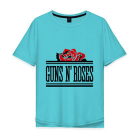 Мужская футболка хлопок Oversize с принтом Guns n roses red , 100% хлопок | свободный крой, круглый ворот, “спинка” длиннее передней части | Тематика изображения на принте: guns and roses | rock | ганс н роуз | музыка | рок