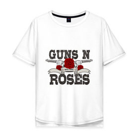 Мужская футболка хлопок Oversize с принтом Guns n roses black , 100% хлопок | свободный крой, круглый ворот, “спинка” длиннее передней части | Тематика изображения на принте: guns and roses | rock | ганс н роуз | музыка | рок