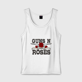 Женская майка хлопок с принтом Guns n roses black , 95% хлопок, 5% эластан |  | guns and roses | rock | ганс н роуз | музыка | рок