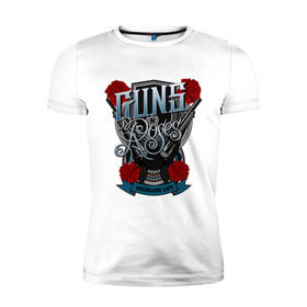 Мужская футболка премиум с принтом Guns n roses illustration , 92% хлопок, 8% лайкра | приталенный силуэт, круглый вырез ворота, длина до линии бедра, короткий рукав | guns and roses | rock | ганс н роуз | музыка | рок