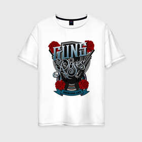 Женская футболка хлопок Oversize с принтом Guns n roses illustration , 100% хлопок | свободный крой, круглый ворот, спущенный рукав, длина до линии бедер
 | guns and roses | rock | ганс н роуз | музыка | рок
