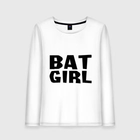 Женский лонгслив хлопок с принтом Bat Girl , 100% хлопок |  | Тематика изображения на принте: крылья