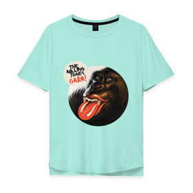 Мужская футболка хлопок Oversize с принтом The Rolling stones GRRR! , 100% хлопок | свободный крой, круглый ворот, “спинка” длиннее передней части | rolling stones