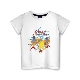Детская футболка хлопок с принтом Queen A Kind of Magic , 100% хлопок | круглый вырез горловины, полуприлегающий силуэт, длина до линии бедер | freddie mercury | queen | классический рок | куин | рок группа | фредди меркьюри
