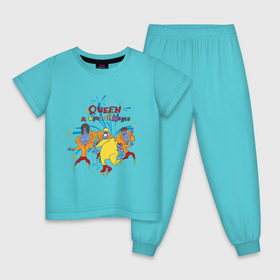 Детская пижама хлопок с принтом Queen A Kind of Magic , 100% хлопок |  брюки и футболка прямого кроя, без карманов, на брюках мягкая резинка на поясе и по низу штанин
 | freddie mercury | queen | классический рок | куин | рок группа | фредди меркьюри