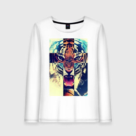 Женский лонгслив хлопок с принтом SWAG tiger , 100% хлопок |  | bshirts | swag | tiger | сваг | свог | свэг | тигр