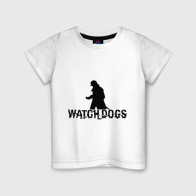 Детская футболка хлопок с принтом Watch dogs , 100% хлопок | круглый вырез горловины, полуприлегающий силуэт, длина до линии бедер | взлом | игры | сторожевые псы
