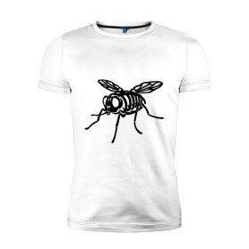 Мужская футболка премиум с принтом Рентген мухи , 92% хлопок, 8% лайкра | приталенный силуэт, круглый вырез ворота, длина до линии бедра, короткий рукав | скелет
