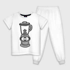 Детская пижама хлопок с принтом Бендер-блендер , 100% хлопок |  брюки и футболка прямого кроя, без карманов, на брюках мягкая резинка на поясе и по низу штанин
 | bender | блэндер | мультик | мультфильм | робот | футурама