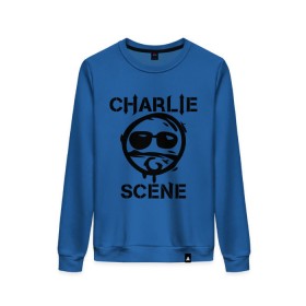 Женский свитшот хлопок с принтом Charlie Scene (HU) , 100% хлопок | прямой крой, круглый вырез, на манжетах и по низу широкая трикотажная резинка  | charlie | charlie scene | scene | панк | рок | чарли шин