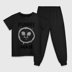 Детская пижама хлопок с принтом Funny Man (HU) , 100% хлопок |  брюки и футболка прямого кроя, без карманов, на брюках мягкая резинка на поясе и по низу штанин
 | funny man | hollywood undead | забавный парень