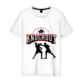 Мужская футболка хлопок с принтом Knockout , 100% хлопок | прямой крой, круглый вырез горловины, длина до линии бедер, слегка спущенное плечо. | 