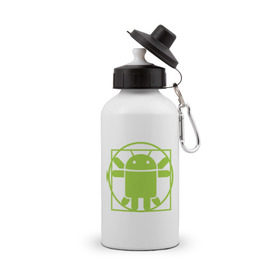 Бутылка спортивная с принтом Андроид давинчи , металл | емкость — 500 мл, в комплекте две пластиковые крышки и карабин для крепления | Тематика изображения на принте: android | андроид давинчи | давинчи