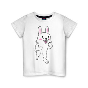 Детская футболка хлопок с принтом Педозаяц (pedobear) , 100% хлопок | круглый вырез горловины, полуприлегающий силуэт, длина до линии бедер | pedobear | интернет приколы | педобир | приколы