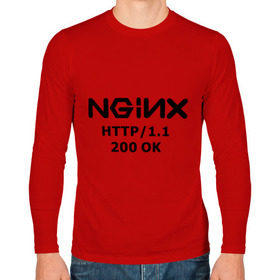 Мужской лонгслив хлопок с принтом nginx 200 OK , 100% хлопок |  | nginx | админам | администраторам | для админа | профессии | сервера | системным администраторам