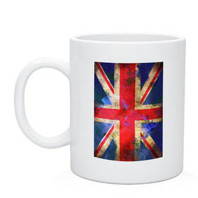 Кружка с принтом Флаг Британии в цветах , керамика | объем — 330 мл, диаметр — 80 мм. Принт наносится на бока кружки, можно сделать два разных изображения | Тематика изображения на принте: англия | британский флаг | великобритания | флаг великобритании