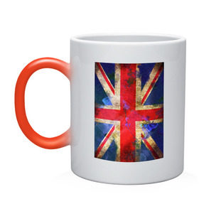 Кружка хамелеон с принтом Флаг Британии в цветах , керамика | меняет цвет при нагревании, емкость 330 мл | Тематика изображения на принте: англия | британский флаг | великобритания | флаг великобритании