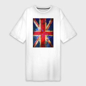 Платье-футболка хлопок с принтом Флаг Британии в цветах ,  |  | англия | британский флаг | великобритания | флаг великобритании
