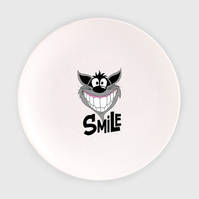 Тарелка с принтом Улыбка Smile , фарфор | диаметр - 210 мм
диаметр для нанесения принта - 120 мм | smile | волк | смайл | смайлик | улыбка
