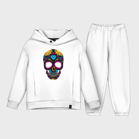 Детский костюм хлопок Oversize с принтом Skull mexica ,  |  | skull | мексика | мексиканский череп | череп | черепа