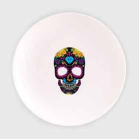 Тарелка с принтом Skull mexica , фарфор | диаметр - 210 мм
диаметр для нанесения принта - 120 мм | Тематика изображения на принте: skull | мексика | мексиканский череп | череп | черепа