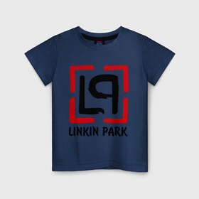 Детская футболка хлопок с принтом Linkin park , 100% хлопок | круглый вырез горловины, полуприлегающий силуэт, длина до линии бедер | Тематика изображения на принте: lp | rock | линкин парк | музыка | рок группа