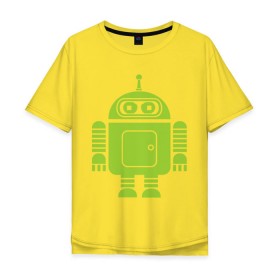 Мужская футболка хлопок Oversize с принтом Android-bender. , 100% хлопок | свободный крой, круглый ворот, “спинка” длиннее передней части | админам | андроид | бендер | мультик | мультфильм | ос | робот | футурама