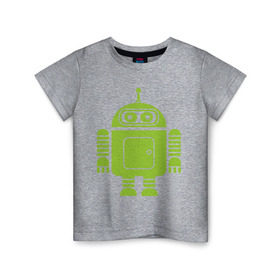 Детская футболка хлопок с принтом Android-bender. , 100% хлопок | круглый вырез горловины, полуприлегающий силуэт, длина до линии бедер | админам | андроид | бендер | мультик | мультфильм | ос | робот | футурама