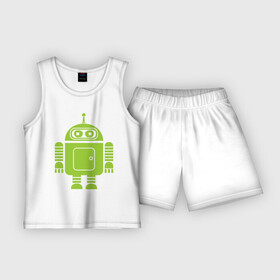 Детская пижама с шортами хлопок с принтом Android bender. ,  |  | админам | андроид | бендер | мультик | мультфильм | ос | робот | футурама