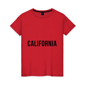 Женская футболка хлопок с принтом California (Los Angeles) , 100% хлопок | прямой крой, круглый вырез горловины, длина до линии бедер, слегка спущенное плечо | 