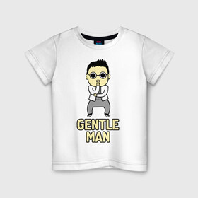 Детская футболка хлопок с принтом Gentleman (джентльмен) , 100% хлопок | круглый вырез горловины, полуприлегающий силуэт, длина до линии бедер | gentleman | psy | джентльмен | музыка | певец psy