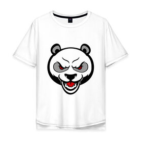 Мужская футболка хлопок Oversize с принтом Angry panda - злая панда , 100% хлопок | свободный крой, круглый ворот, “спинка” длиннее передней части | панда