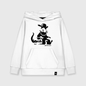 Детская толстовка хлопок с принтом Gangsta rat (Banksy) , 100% хлопок | Круглый горловой вырез, эластичные манжеты, пояс, капюшен | бэнкси | гангстер | граффити | грызун | мышь | хомяк