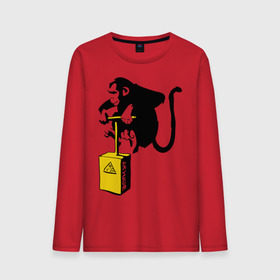 Мужской лонгслив хлопок с принтом TNT monkey (Banksy) , 100% хлопок |  | бэнкси | граффити | животные | обезьяна