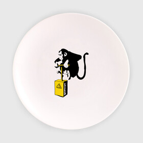 Тарелка с принтом TNT monkey (Banksy) , фарфор | диаметр - 210 мм
диаметр для нанесения принта - 120 мм | бэнкси | граффити | животные | обезьяна