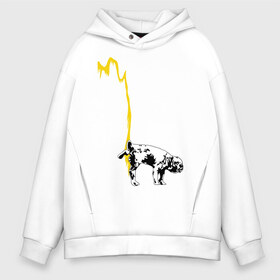 Мужское худи Oversize хлопок с принтом Peeing dog (Banksy) , френч-терри — 70% хлопок, 30% полиэстер. Мягкий теплый начес внутри —100% хлопок | боковые карманы, эластичные манжеты и нижняя кромка, капюшон на магнитной кнопке | бульдог | бэнкси | граффити | собака