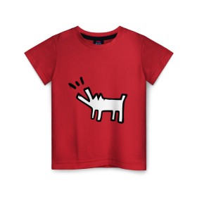 Детская футболка хлопок с принтом Собака (Banksy) , 100% хлопок | круглый вырез горловины, полуприлегающий силуэт, длина до линии бедер | dog | бэнкси | граффити