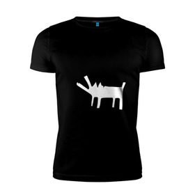 Мужская футболка премиум с принтом Собака (Banksy) , 92% хлопок, 8% лайкра | приталенный силуэт, круглый вырез ворота, длина до линии бедра, короткий рукав | dog | бэнкси | граффити