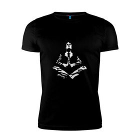 Мужская футболка премиум с принтом Pray the holy trinity , 92% хлопок, 8% лайкра | приталенный силуэт, круглый вырез ворота, длина до линии бедра, короткий рукав | banksy | бэнкси | граффтити | деньги | доллар | евро | фунт
