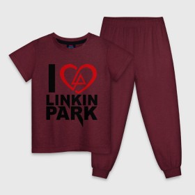 Детская пижама хлопок с принтом I love linkin park (Я люблю Linkin Park) , 100% хлопок |  брюки и футболка прямого кроя, без карманов, на брюках мягкая резинка на поясе и по низу штанин
 | rock | линкин парк | музыкальная группа | рок группа | рок музыка