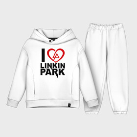 Детский костюм хлопок Oversize с принтом I love linkin park (Я люблю Linkin Park) ,  |  | rock | линкин парк | музыкальная группа | рок группа | рок музыка