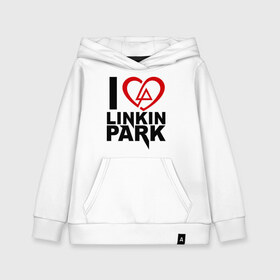 Детская толстовка хлопок с принтом I love linkin park (Я люблю Linkin Park) , 100% хлопок | Круглый горловой вырез, эластичные манжеты, пояс, капюшен | Тематика изображения на принте: rock | линкин парк | музыкальная группа | рок группа | рок музыка