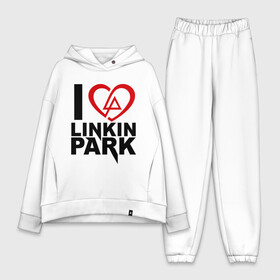 Женский костюм хлопок Oversize с принтом I love linkin park (Я люблю Linkin Park) ,  |  | rock | линкин парк | музыкальная группа | рок группа | рок музыка