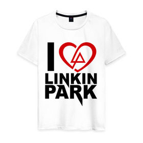 Мужская футболка хлопок с принтом I love linkin park (Я люблю Linkin Park) , 100% хлопок | прямой крой, круглый вырез горловины, длина до линии бедер, слегка спущенное плечо. | rock | линкин парк | музыкальная группа | рок группа | рок музыка